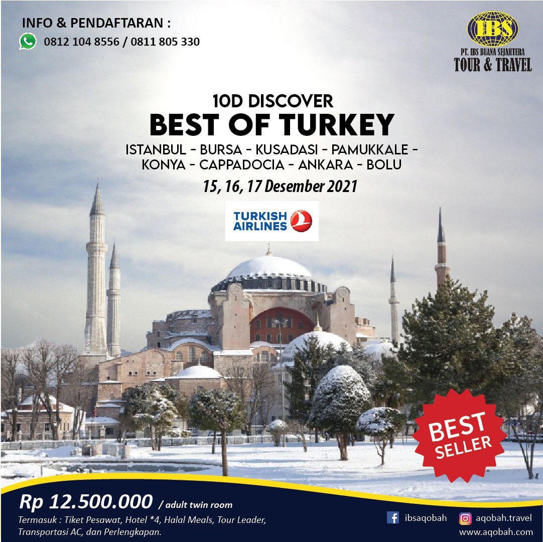 BEST OF TURKEY– WINTER SEASON (Keberangkatan: 15, 16, 17 Desember 2021)